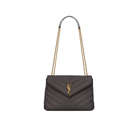 SAINT LAURENT 圣罗兰 LOULOU系列 女士牛皮革单肩包 494699DV7271112 灰白色 小号