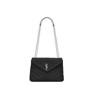 SAINT LAURENT 圣罗兰 LOULOU系列 MONOGRAM 女士牛皮革单肩包 494699DV7261000 黑色 小号