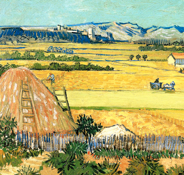 橙舍梵高经典名作抽象风景油画丰收雅韵铜金装裱66x76cm油画布宫殿之