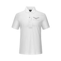 男款休闲简约翻领Polo衫 2XL 白色