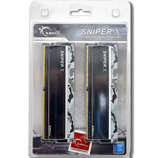 G.SKILL 芝奇 Sniper X 狙击者系列 DDR4 3200MHz 台式机内存 马甲条 迷彩黑 8GB F4-3200C16S-8GSXWB