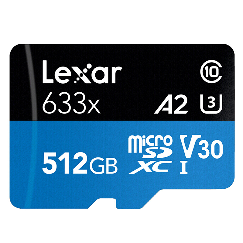 Lexar 雷克沙 633X Micro-SD存储卡 512GB（UHS-I、V30、U3、A2）