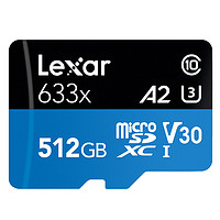 Lexar 雷克沙 633X Micro-SD存储卡 512GB（UHS-I、V30、U3、A2）