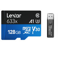 Lexar 雷克沙 Micro-SD存储卡 128GB（UHS-I、V30、U3、A1）+二合一读卡器3.0