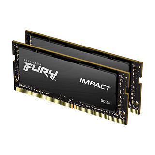 Kingston 金士顿 Impact系列 DDR4 2666MHz 笔记本内存 普条 黑色 16GB 8GB*2 HX426S15IB2K2/16