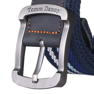 TommDanny 汤姆丹尼 男女款帆布针扣腰带 989 蓝白花色 100
