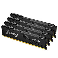 Kingston 金士顿 FURY 128GB(32G×4)套装 DDR4 3600 台式机内存条 Beast野兽系列 骇客神条