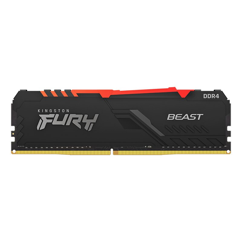 Kingston 金士顿 Fury系列 DDR4 3200MHz 台式机内存 灯条 黑色 RGB 8GB HX432C16FB3A/8