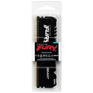 Kingston 金士顿 Fury系列 DDR4 3200MHz 台式机内存 灯条 黑色 RGB 8GB HX432C16FB3A/8