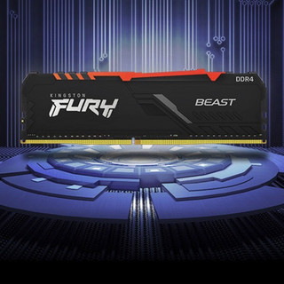Kingston 金士顿 Fury系列 DDR4 3200MHz 台式机内存 灯条 黑色 RGB 16GB 8GBx2 HX432C16FB3AK2/16