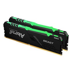 Kingston 金士顿 Fury系列 DDR4 2666MHz 台式机内存 灯条 黑色 RGB 8GB HX426C16FB3A/8