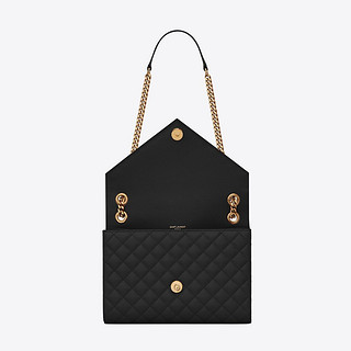 SAINT LAURENT 圣罗兰 ENVELOPE系列 女士牛皮革斜挎包 600185BOW911000 黑色 中号