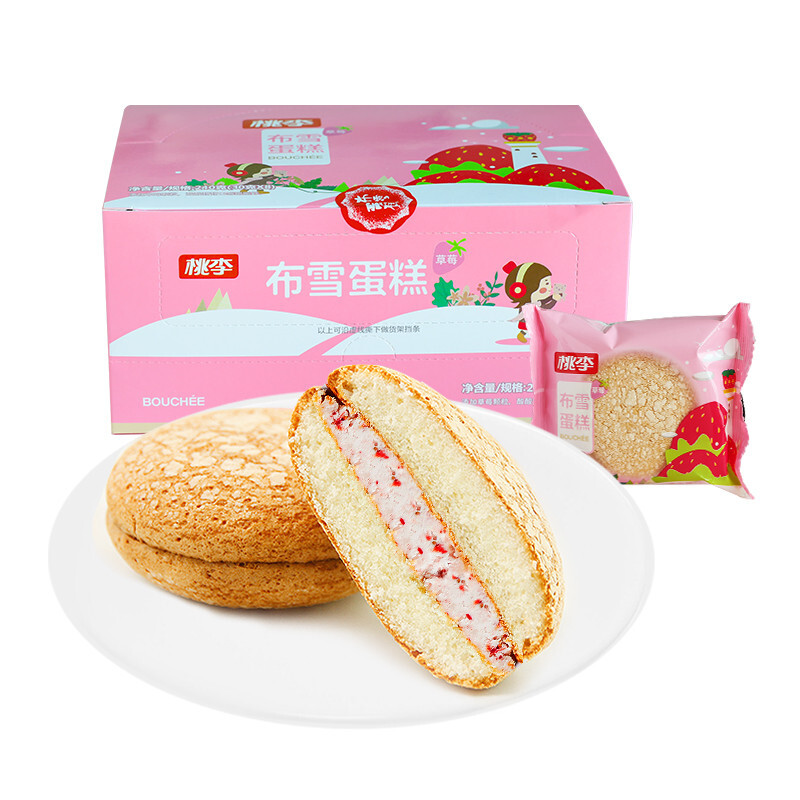 桃李面包 布雪蛋糕草莓味 早餐零食网红夹心面包奶油蛋糕点心下午茶