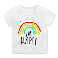 萌趣熊 G008 儿童短袖t恤 彩虹 110cm