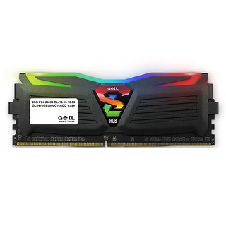 GeIL 金邦 极光SUPER LUCE RGB SYNC系列 DDR4 3000MHz RGB 台式机内存 灯条 黑色 8GB