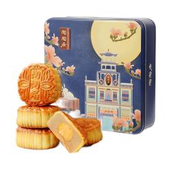 陶陶居 低糖蛋黄白莲蓉月饼礼盒 720g
