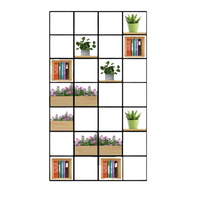 趣尚居 铁艺实木置物架 120*25*210cm