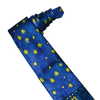 阿斯蒙迪 德国进口男士艺术领带桑蚕丝创意礼品艺术礼品梵高（星夜领带）