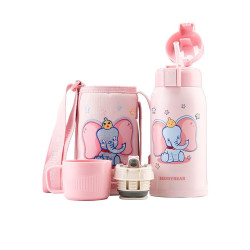 BeddyBear 杯具熊 小飞象韩国杯具熊BEDDYBEAR正品儿童保温杯带吸管两用水壶男女学生婴儿便携水杯子630ml