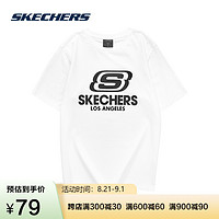 SKECHERS 斯凯奇 Skechers斯凯奇2021年春夏新款休闲印花半袖运动男女上衣短袖T恤L220W168