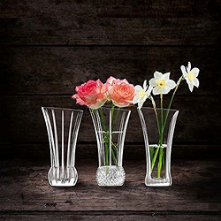 Spiegelau & Nachtmann 3 件套水晶玻璃桌面花瓶 高 5.3 英寸(约 13.6 厘米)
