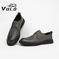 VOLO 犀牛（VOLO）男鞋商务休闲鞋男士皮鞋正装舒适鞋子男 灰色 286205891D 38