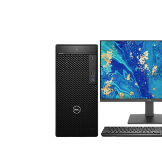 DELL 戴尔 OptiPlex 3080MT 十代酷睿版 23英寸 商务台式机 黑色 (酷睿i5-10500、核芯显卡、16GB、128GB SSD+1TB HDD、风冷)