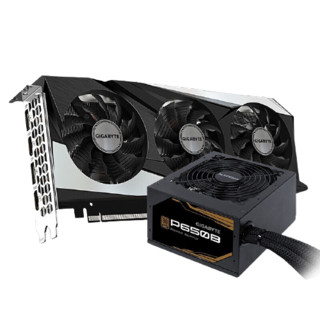 GIGABYTE 技嘉 RTX 3060TI 魔鹰2.0升Pro 显卡 12GB 黑色+技嘉 650W 电源