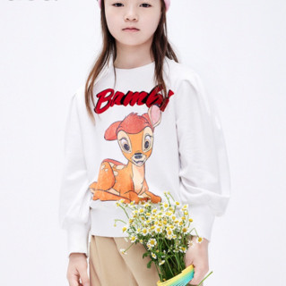 Little MO&CO. 小鹿斑比系列 KBA3SWST11 女童卫衣 本白色 110cm