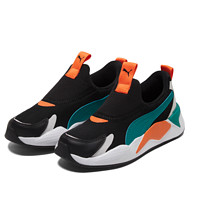 PUMA 彪马 RS-X³ SLIP ON PS 儿童休闲运动鞋 309676-04 黑色/湖绿色 27.5码(脚长16.8cm)