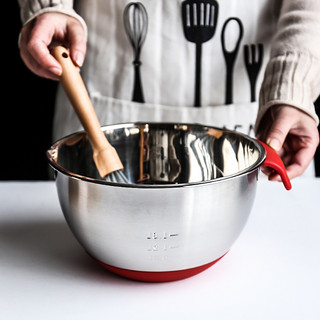 舍里 加厚不锈钢防滑刻度和面盆打蛋盆沙拉料理碗厨房烘培工具