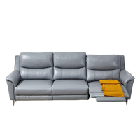 QuanU 全友 102919C 真皮智能沙发 三人位 浅灰蓝