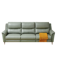 QuanU 全友 102919B 真皮智能沙发 三人位 豆沙绿