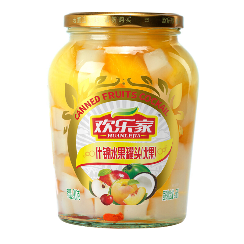 HUANLEJIA 欢乐家 北果什锦水果罐头 900g