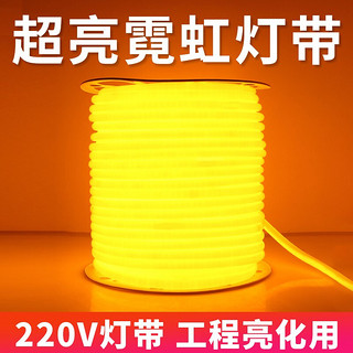 德多led灯带360度通体发光霓虹光带220v户外防水超亮柔性软光带圆形线条灯工程亮化家装柔性软灯条 暖白 7瓦/米