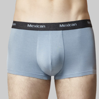 Mexican 稻草人 男士莫代尔平角内裤 80997-4 3条装(灰蓝+黑色+铁灰+灰绿) XXL