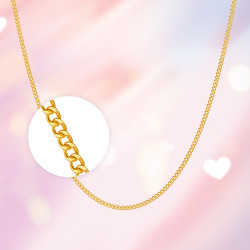 曼卡龙侧身项链黄金项链足金999锁骨链计价