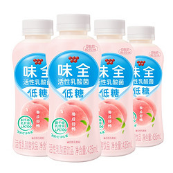 WEICHUAN 味全 0蔗糖活性乳酸菌白桃乌龙味 435ml*4 800亿活性菌饮品 健康轻负担