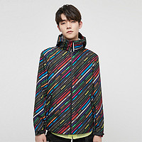 JACK&JONES 杰克琼斯 秋季连帽防泼水彩色满印话术夹克外套男