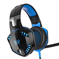 KOTION EACH 因卓 G2000 基础版 耳罩式头戴式有线耳机 黑蓝色 3.5mm双插+USB口
