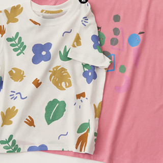AllBlu 幼岚 AG01C2018 儿童短袖T恤 抽象雨林印花 110cm