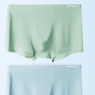 Miiow 猫人 男士冰丝平角内裤套装 MC8756 4条装(天空蓝+薄荷绿+浅蓝+灰色) XL