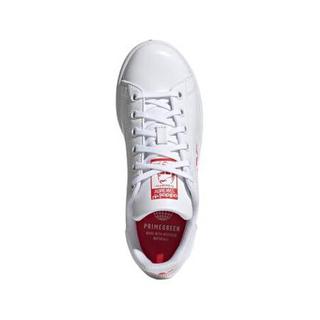 阿迪达斯官网 adidas 三叶草 STAN SMITH J 大童鞋运动板鞋FY4481 白/红 39码