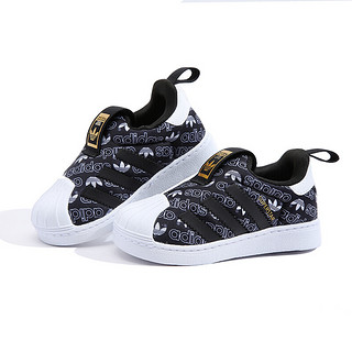 adidas ORIGINALS SUPERSTAR 360 儿童休闲运动鞋 B75615 黑色/白色 25.5码