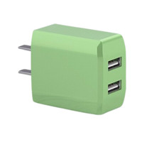 OKSJ 欧克士 手机充电器 双USB-A 10W+Lightning/Type-C/Micro-B 数据线 液态硅胶 抹茶绿色