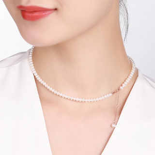 ZOCAI 佐卡伊 C00333 时尚18K玫瑰金珍珠项链