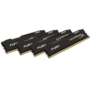 Kingston 金士顿 Fury系列 DDR4 2400MHz 台式机内存 马甲条 黑色 32GB 8GBx4 HX424C15FBK4/32