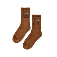 SOULGOODS 灵魂虎 男女款中筒袜 18798 木皮棕