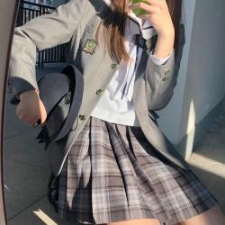 春日制服部 jk制服 淞砚 黑灰格裙