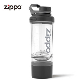 Zippo大容量Tritan塑料搅拌杯带刻度蛋白粉杯子男女健身运动摇摇杯 动感黑620ml